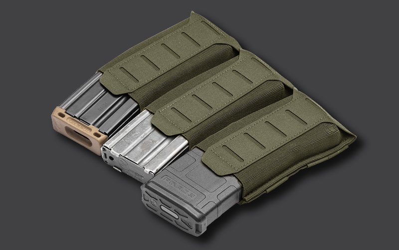 AR Magazines in Polymer and metal shown in ranger green mag pouch
