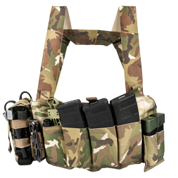 Chest Rig with AR Mags in multicam with more MOLLE pouches
