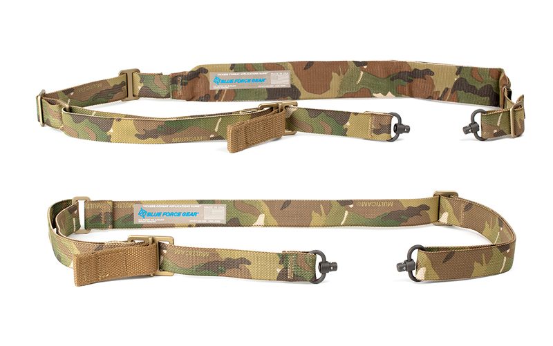 Padded and Unpadded Vickers QD Sling in Multicam with Machined Aluminum brown hardware