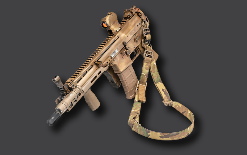 Single Point Sling with Hook Style Attachments on an FN SCAR