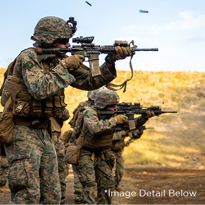 Marines marksmanship drills during exercise with M4 and Vickers Sling