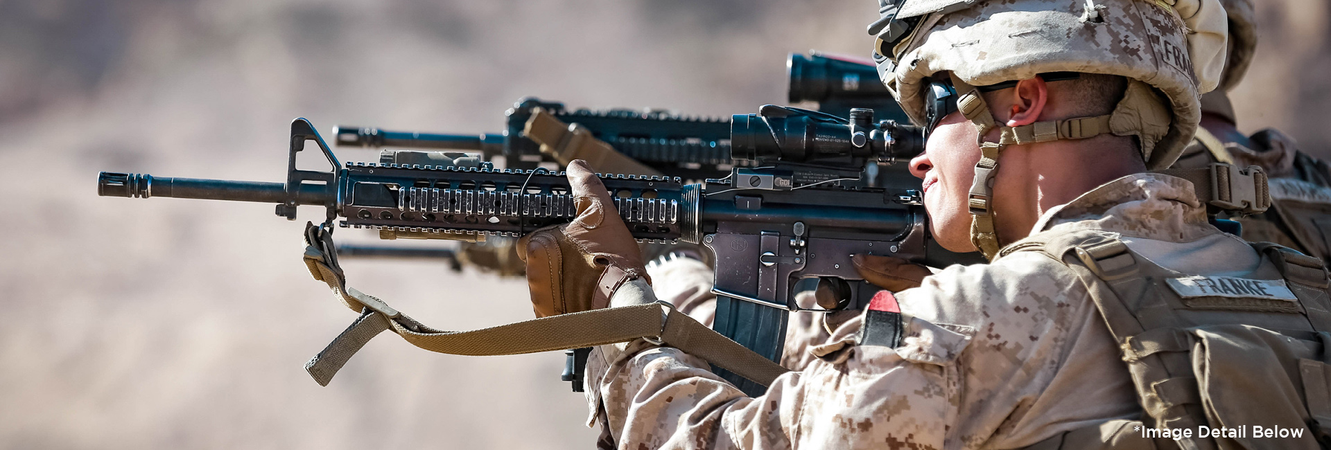 Central Command, Marine fires his M4 rifle during a live - fire range during Mission Rehearsal Exercise with Standard Issue Vickers Sling