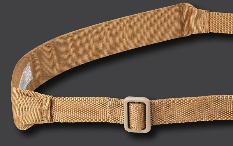 Padded version of sling shown in coyote brown
