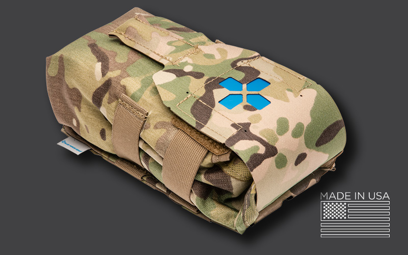 Midical Signal Indicators, medical Cross symbol, on pouch colors shown in Blue, Black, Reflective